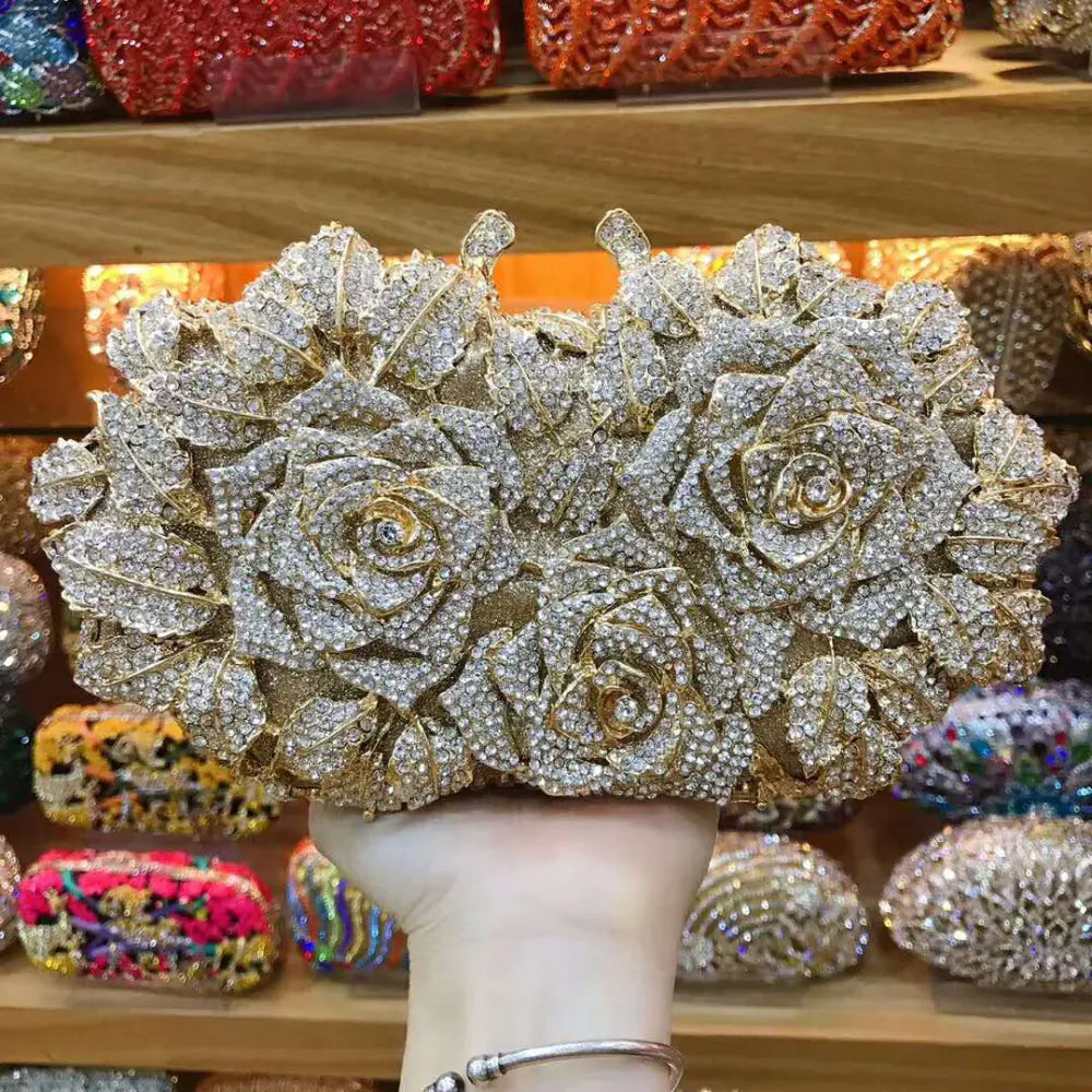 Rhinestone Evening Clutch Bag for Weddings & Parties