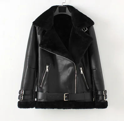 Motorcycle Jacket, Pilot Jacket, Thick Leather Coat