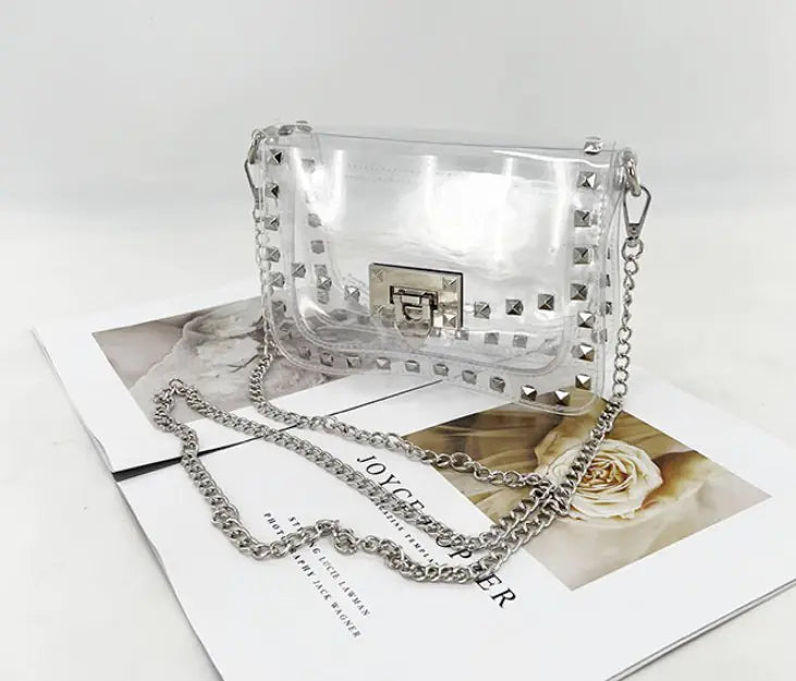 Chain Bag, Crossbody Mini Bag, Transparent Jelly Bag