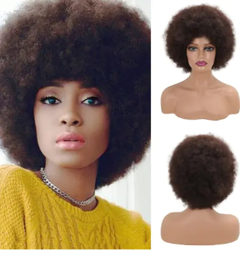 Microwave Short Curly Fluffy Wig Headgear