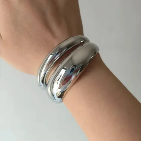 Double-Layer Wide Glossy Bracelet