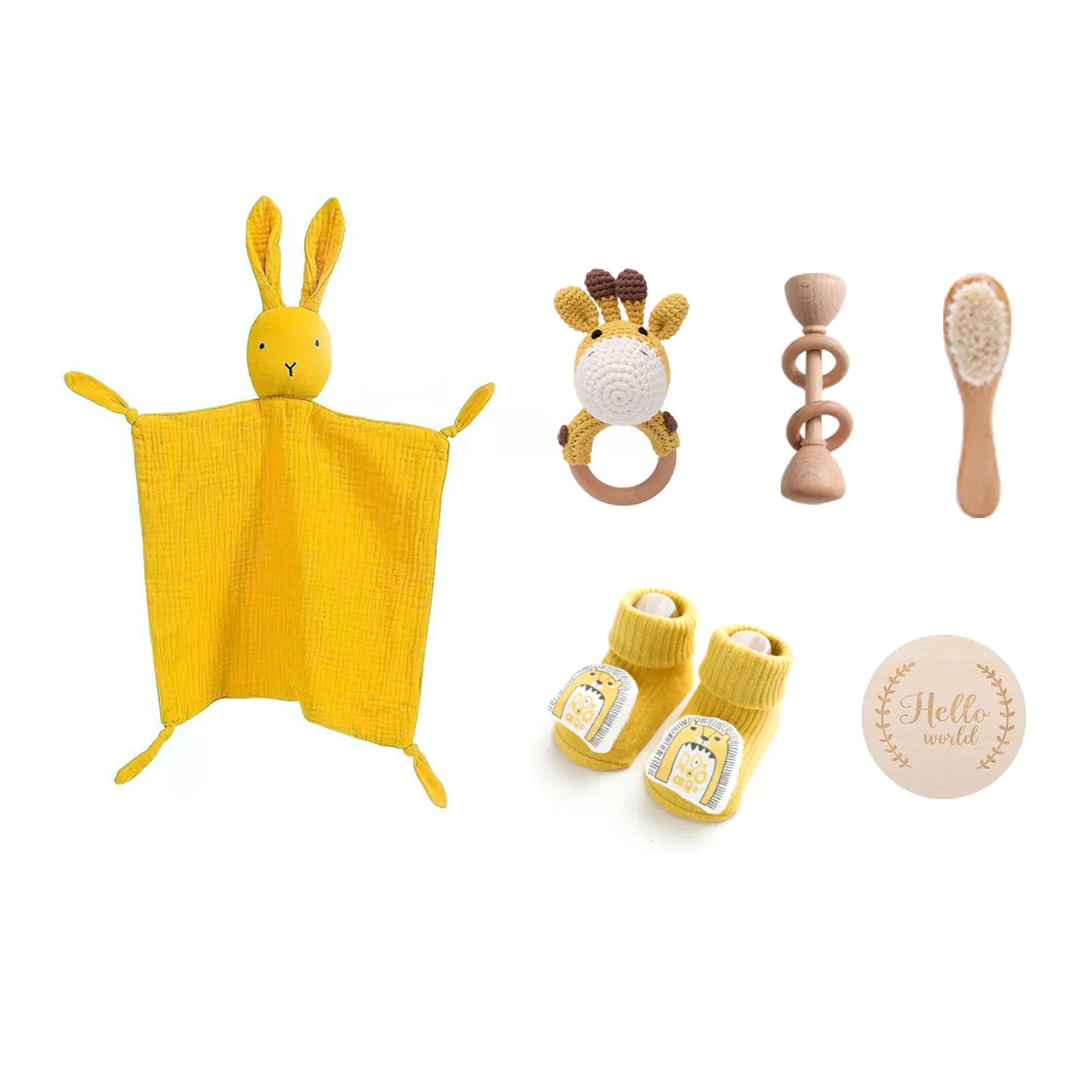 Infant Comfort Rattle Rabbit Bath Towel Gift Set - Comfort Gift Box