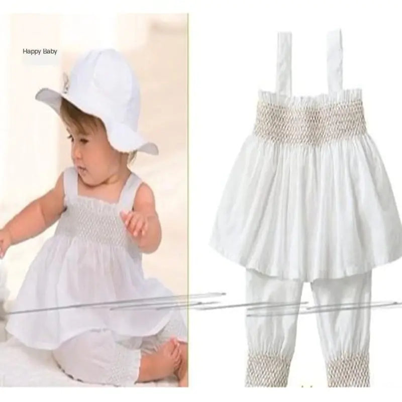 Summer White 3-Piece Set for Girls' Clothing