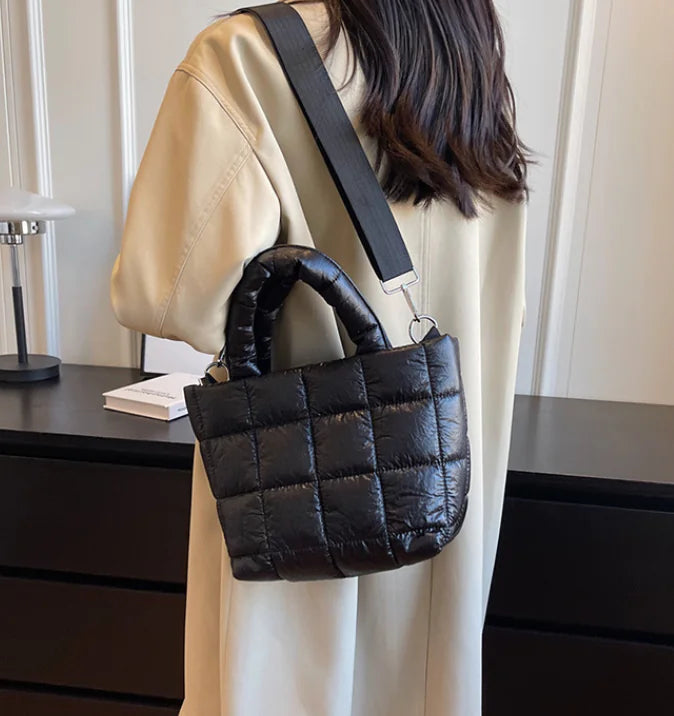 Fashionable Women's Cotton Jacket with Feather Bag