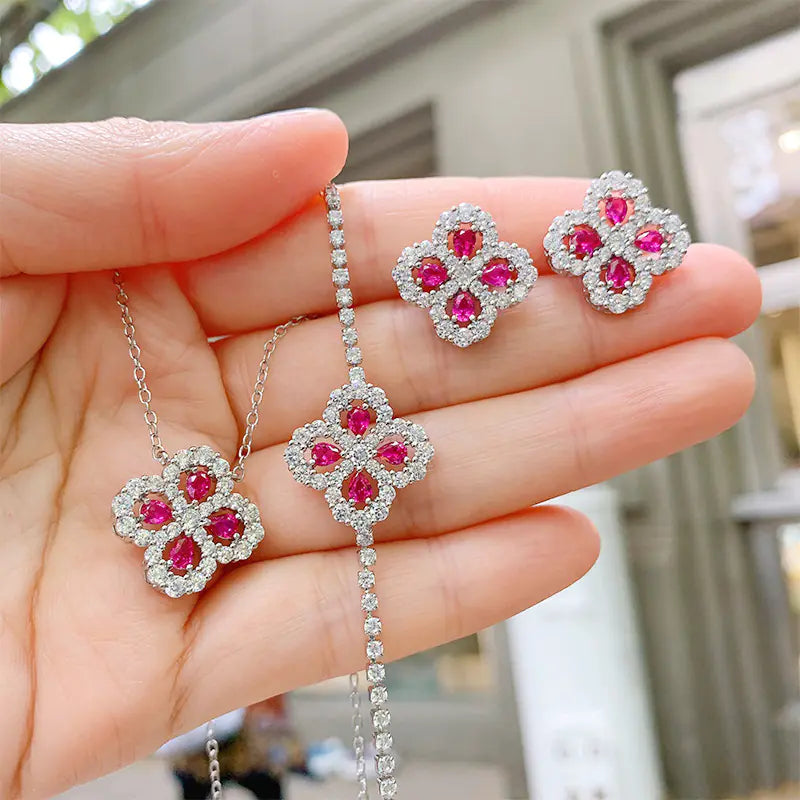 Ruby Square Bracelet for Women - Perfect Mother's Day Gift