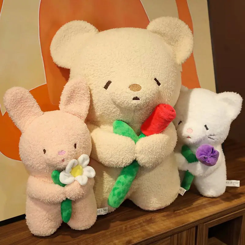 Cute Rose Bear Plush Toy for Gift