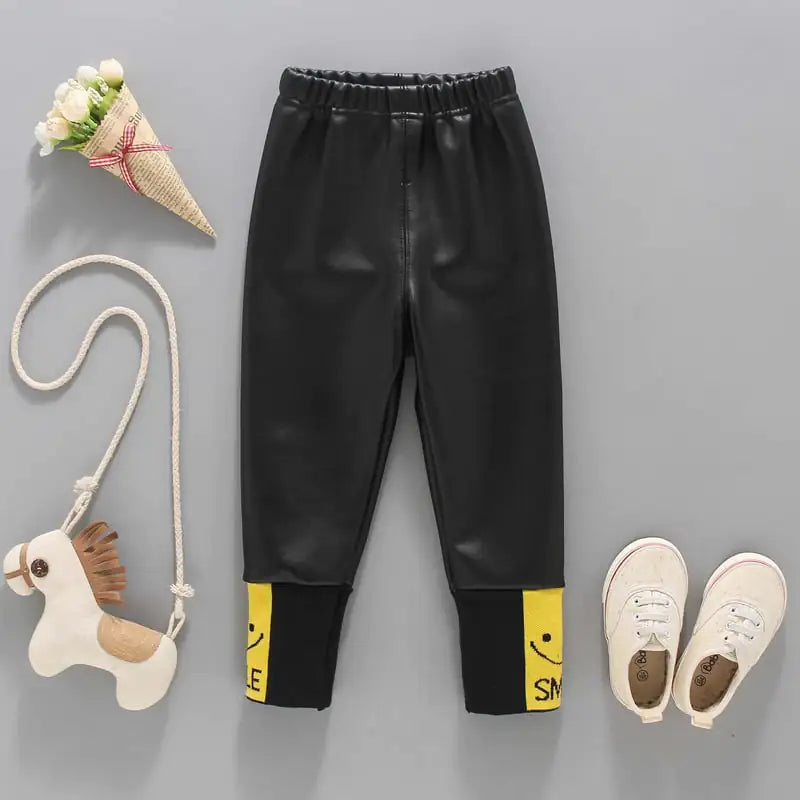 Warm Leather Pants for Girls