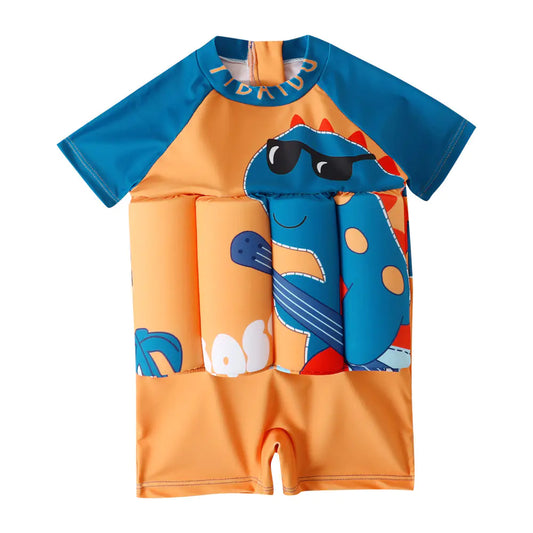 Boys' Short Sleeve Swimming Suit with Floatation