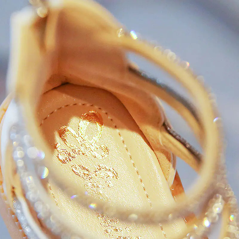 Girls' Fashionable Summer Sandals with Rhinestones - Comfort Gift Box