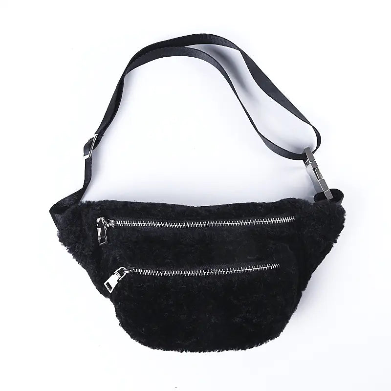 Furry Crossbody Bag for Women - Versatile Japanese Style