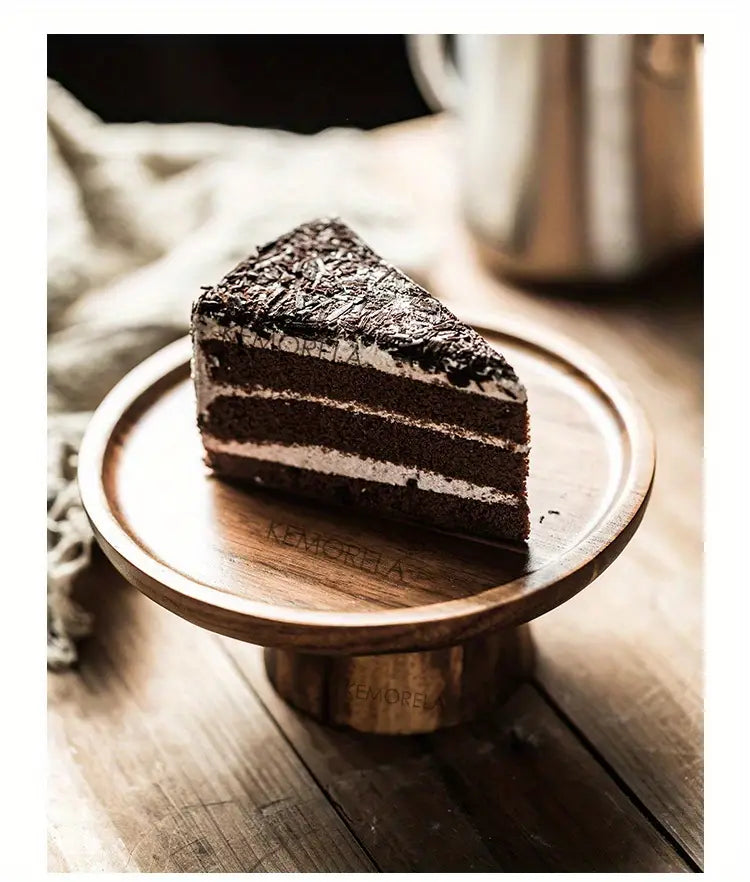 Wooden Round Dessert Plate - Creative Food Serving Tray