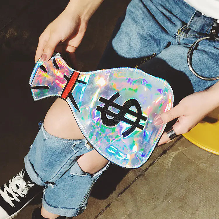 Fashionable Reflective Laser Embroidered Shoulder Bag