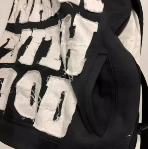 Hip-Hop Letter Embroidered Hoodie