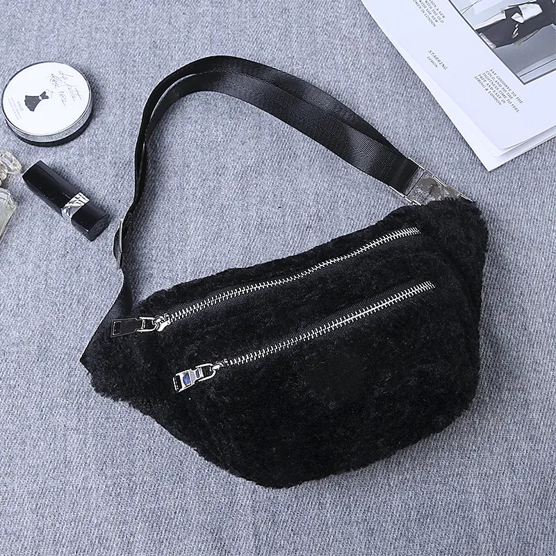 Furry Crossbody Bag for Women - Versatile Japanese Style