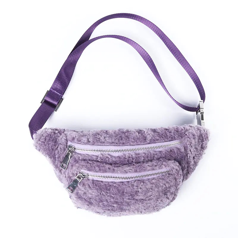 Furry Crossbody Bag for Women - Versatile Japanese Style