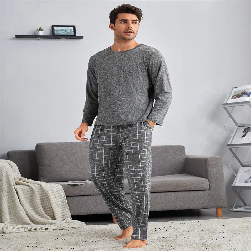 Men's Suit Thin Section Plaid Loungewear Pants - Comfort Gift Box