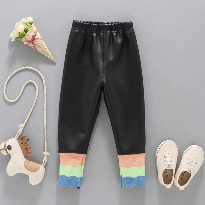 Warm Leather Pants for Girls