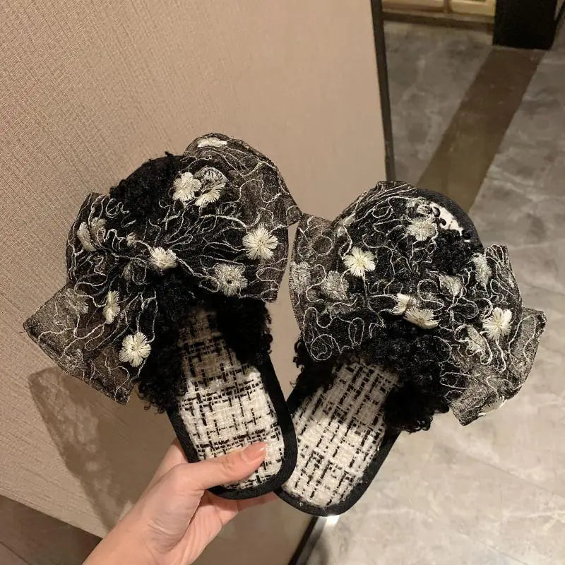 Fashionable Furry Slippers for Women Indoors