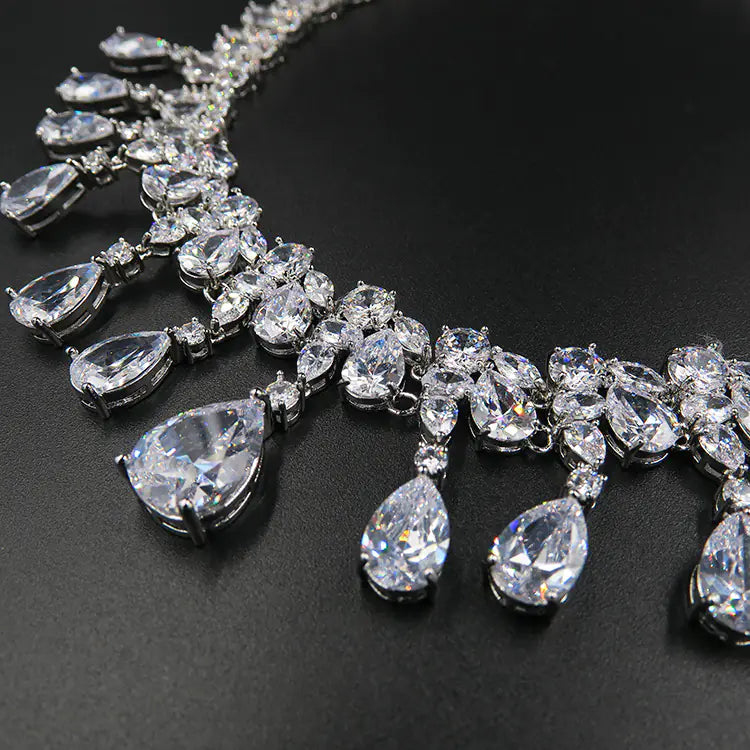 Luxury Bling Zircon Necklace and Earring set