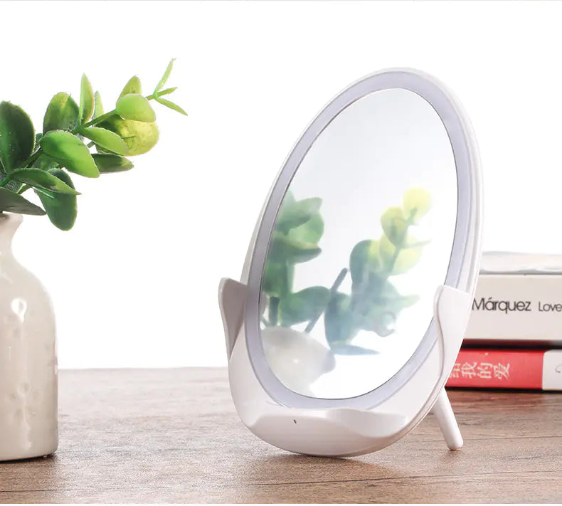 Portable Stand Mirror with Light and Wireless Charger - Comfort Gift Box