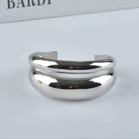 Double-Layer Wide Glossy Bracelet