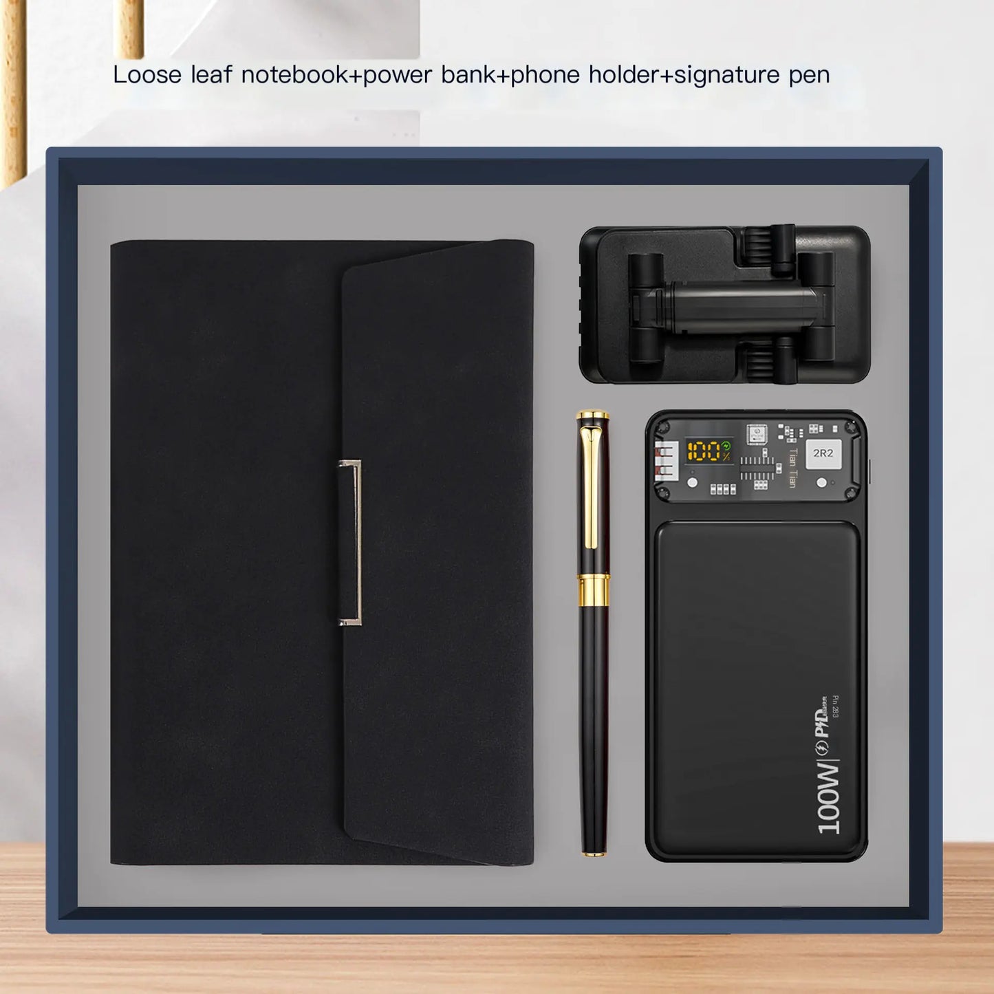 A5 Business Notebook Gift Set with Pen and Power Bank - Comfort Gift Box