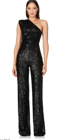 One Shoulder Sequin Jumpsuit (Single Piece)