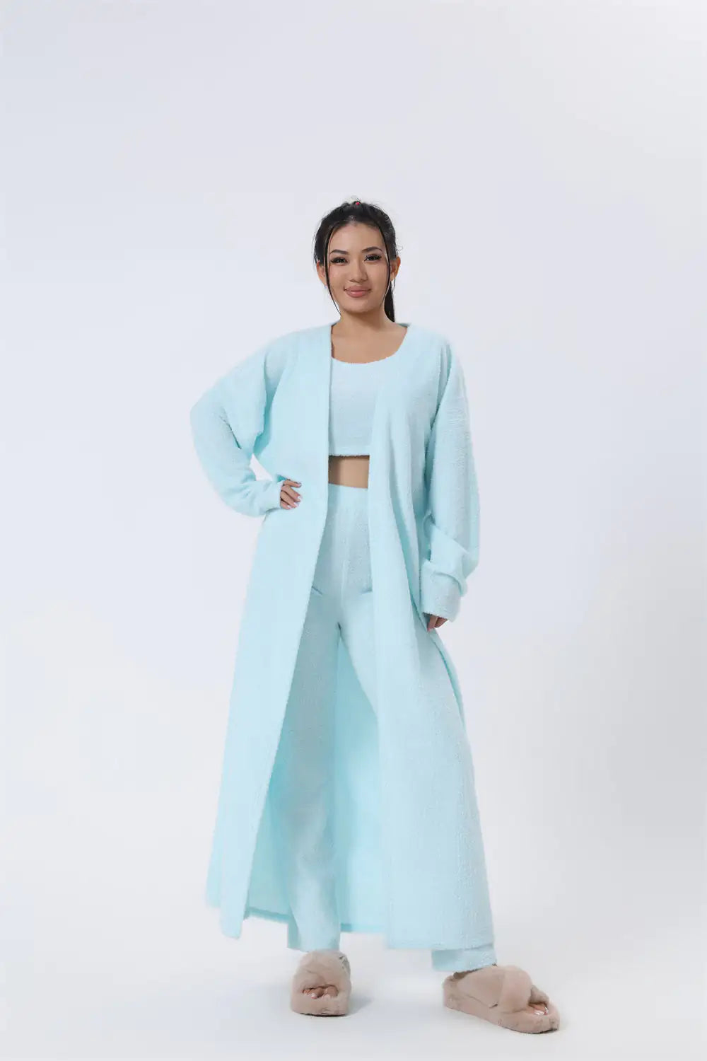 Cozy Pajama Set, 3 Piece Lounge Set, Cute Loungewear, Warm Suit Sets, Matching Set, Lounge Set, 3 Piece Pant Sets, Women Winter Dress - Comfort Gift Box