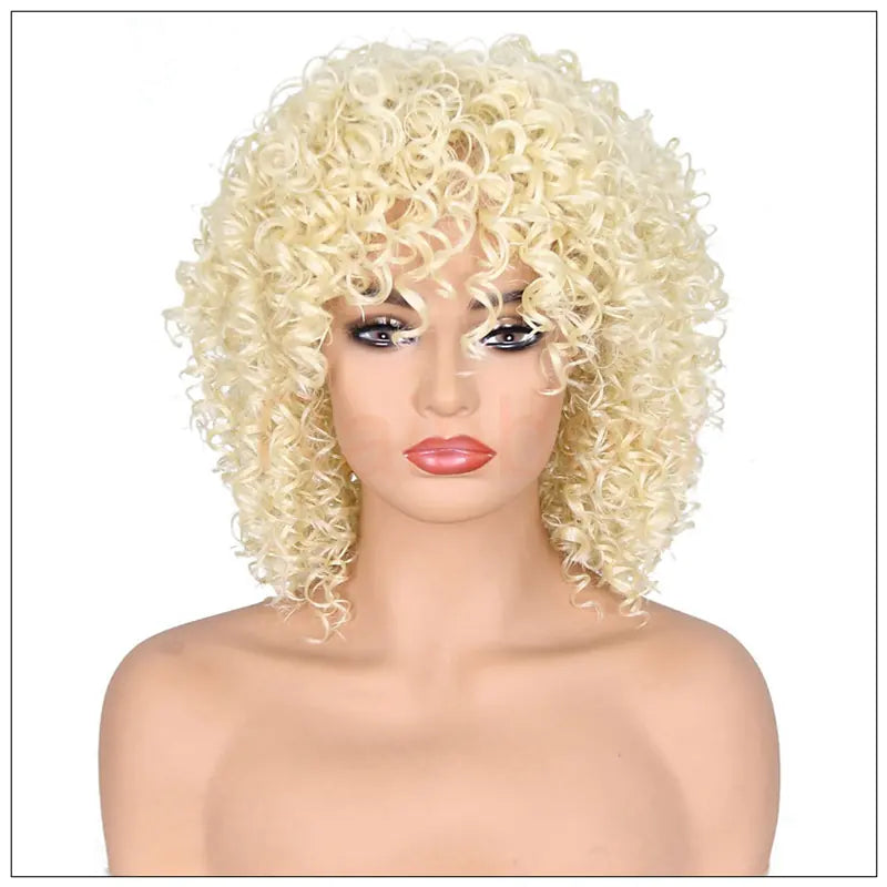 Black Fluffy Small Curly Wig