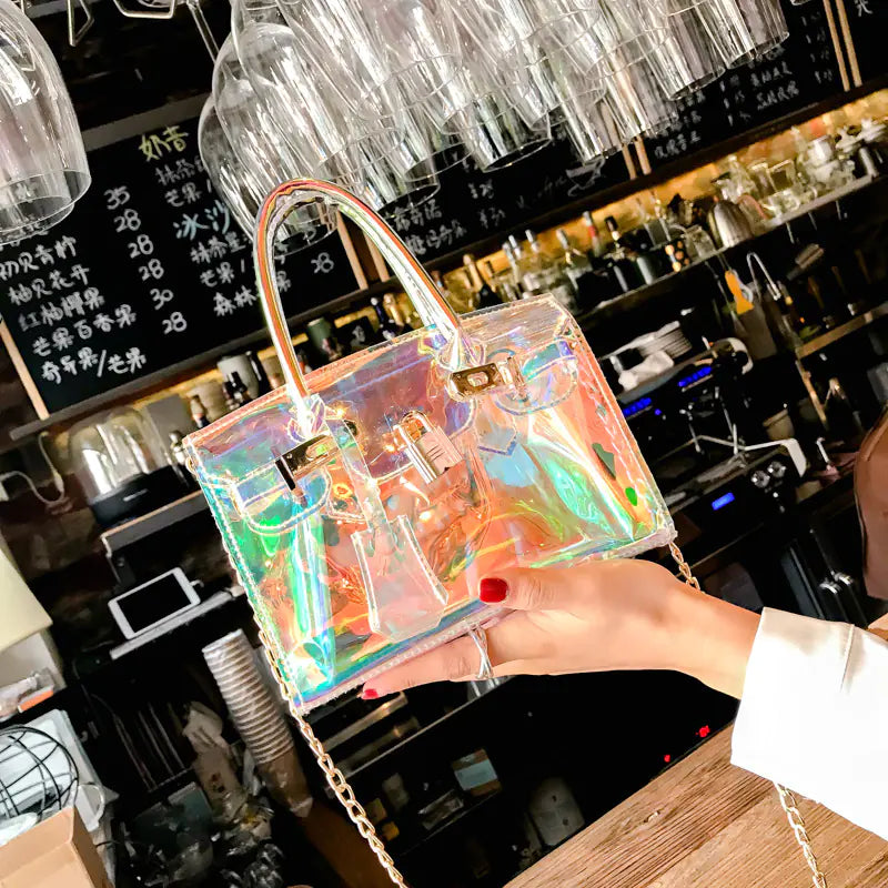 Transparent Women's Bag, Laser Mini Shoulder Bag