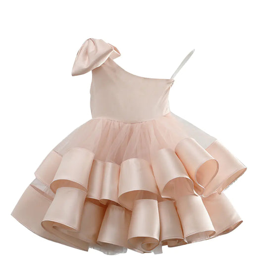 One-Shoulder Fluffy Princess Dress for Girls