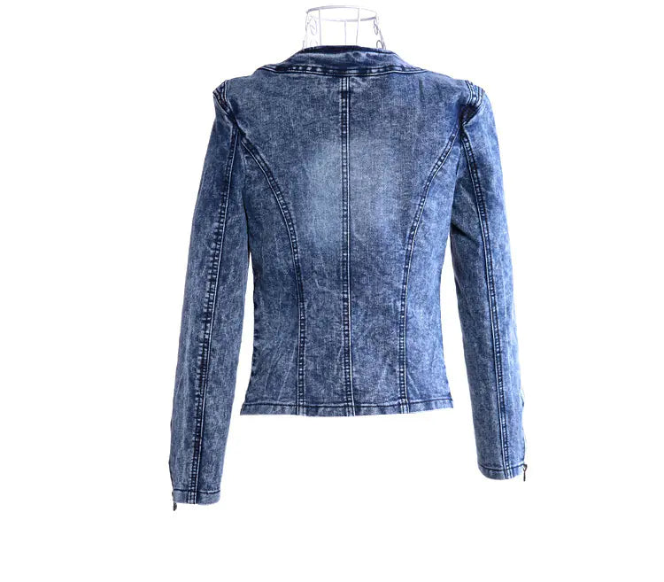 Vintage Rhinestone-Embellished Denim Jacket for Women