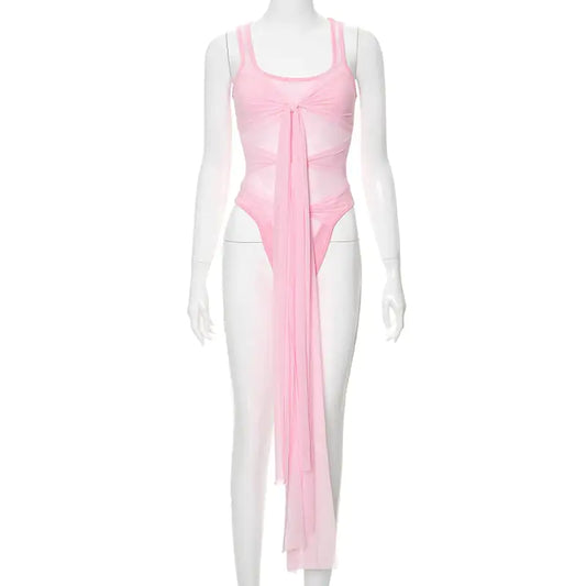 Top Mesh See-through Jumpsuit