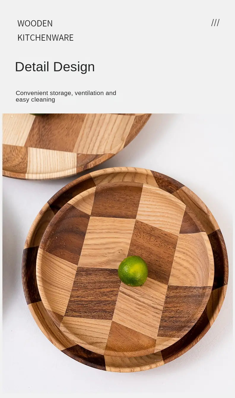 Acacia Wood Serving Plate - Easy to Clean (1 Piece)