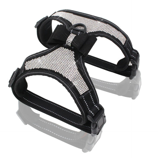 Reflective Pet Harness with Sparkling Rhinestones