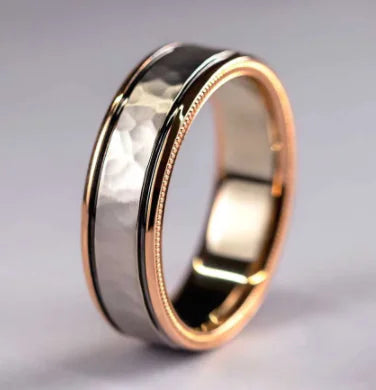 Rose Gold Three-Piece Set with Zirconia Rings