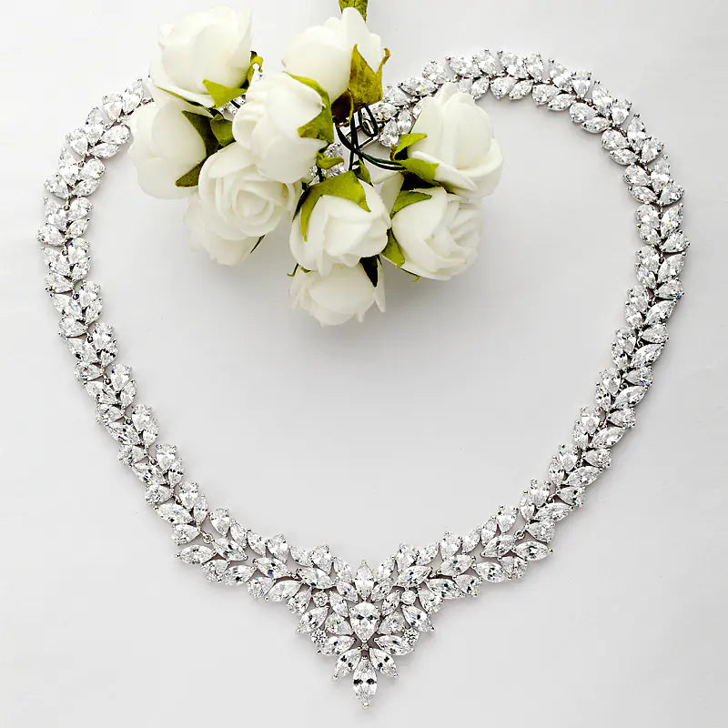Bride Necklace Set with AAA Zircon Luxury Jewelry