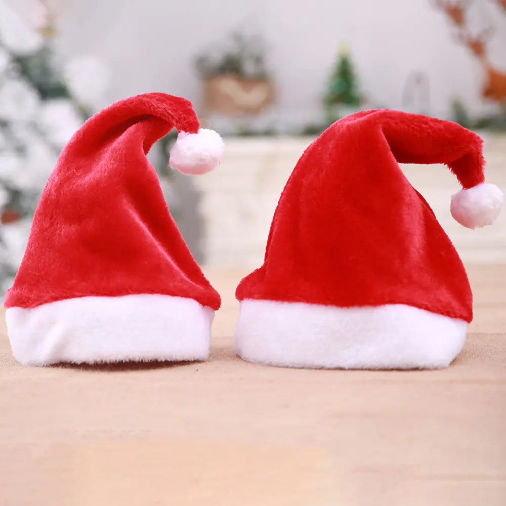 High-End LED Plush Christmas Hats for Adults and Kids