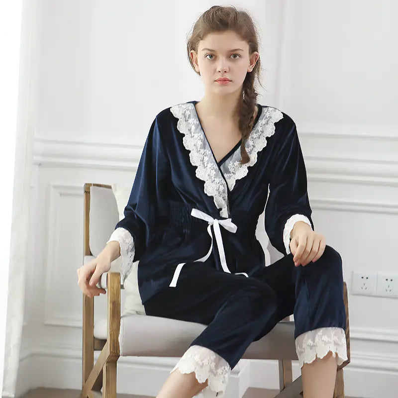 Velvet Loungewear Set - Sexy Pajamas - Comfort Gift Box
