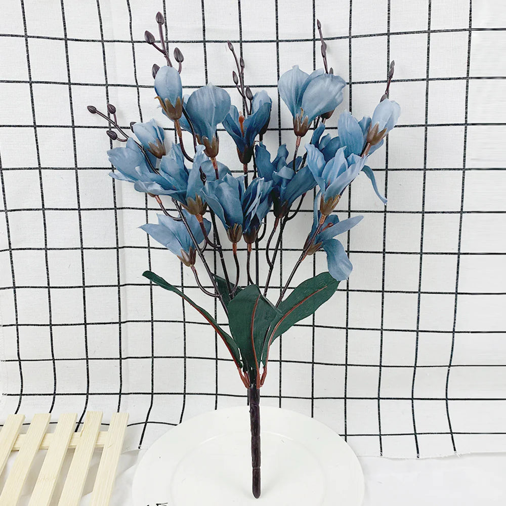 Artificial Silk Magnolia Flower Bouquet for Home Decor