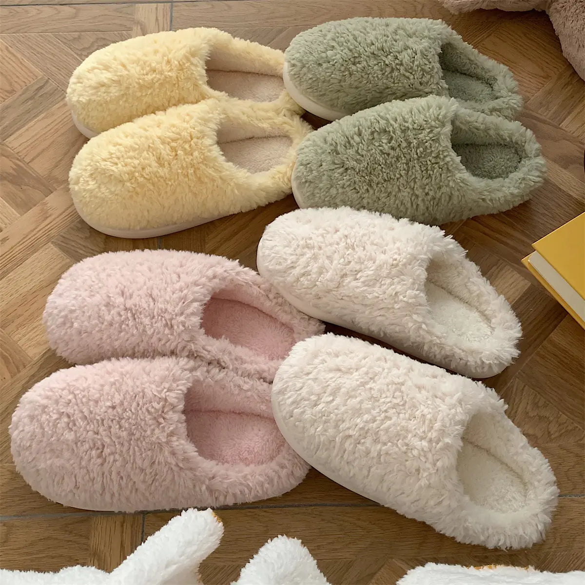 Cute Furry Winter Home Slippers for Women