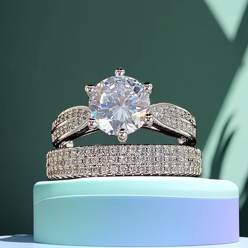 Luxury Wedding Engagement Ring Set for Men and Women