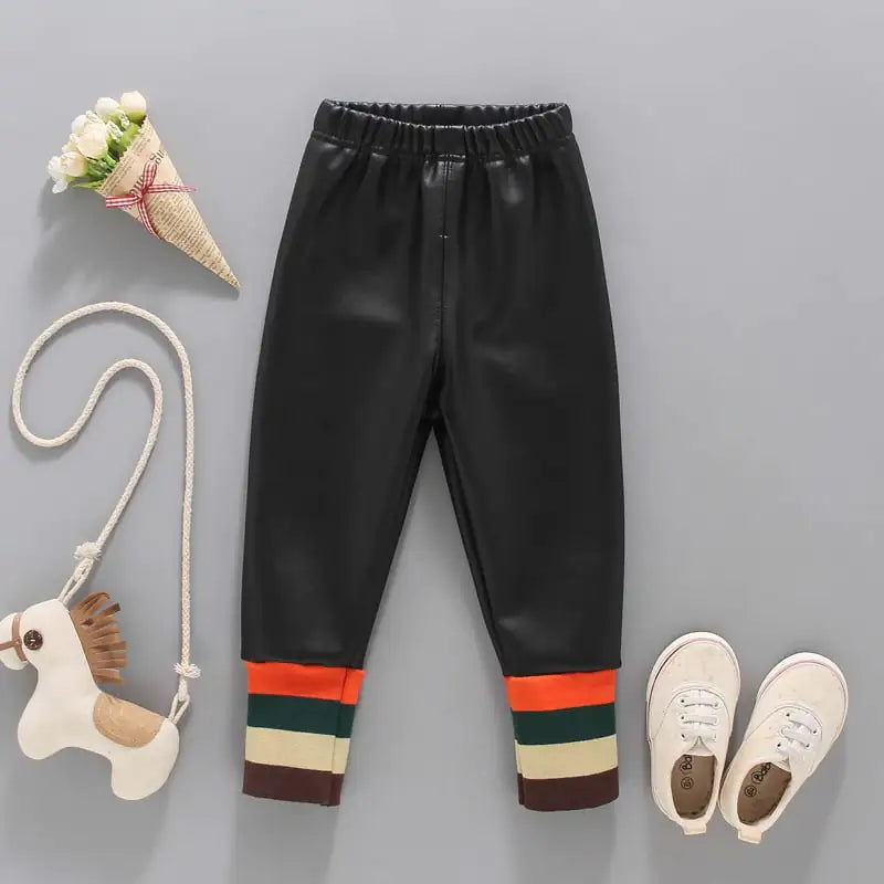 Warm Leather Pants for Girls