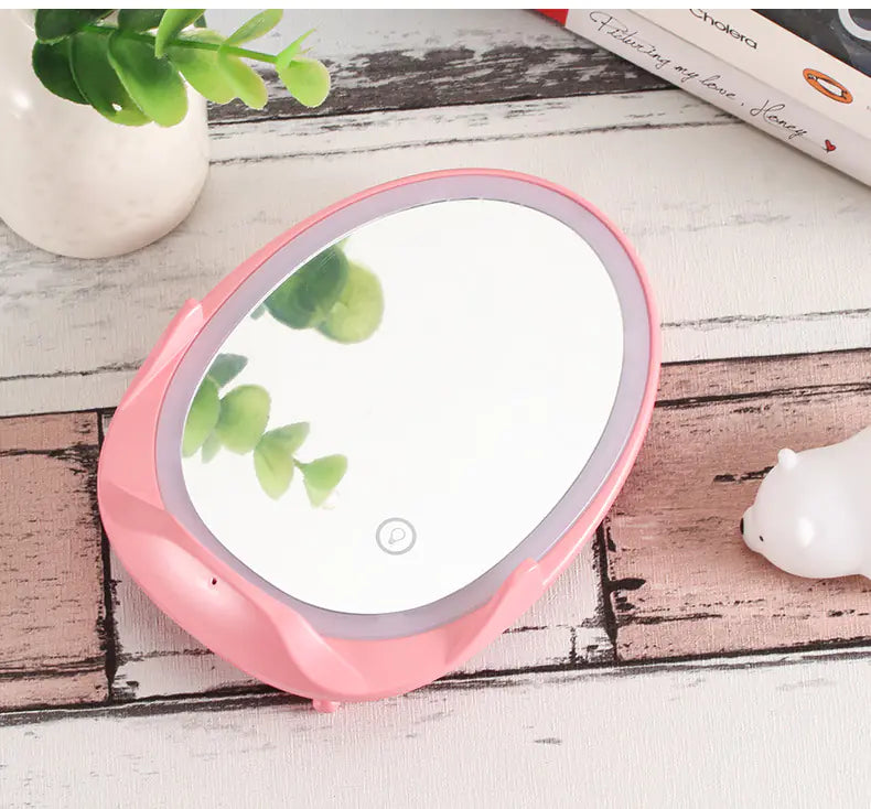 Portable Stand Mirror with Light and Wireless Charger - Comfort Gift Box