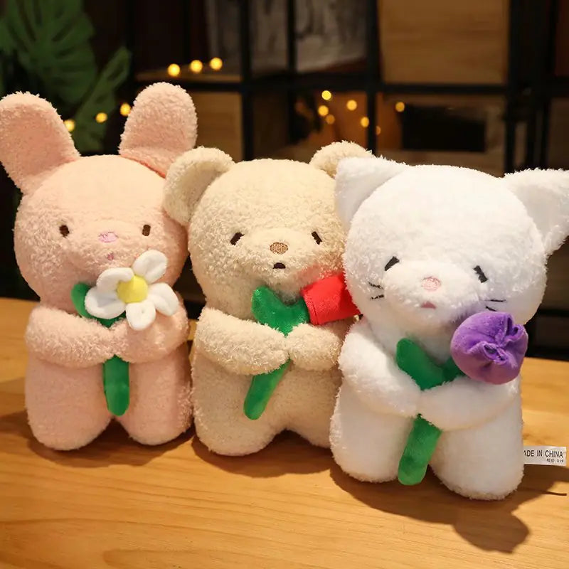 Cute Rose Bear Plush Toy for Gift