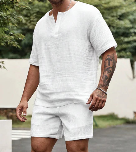 Breezy Cotton V-Neck Lounge Set (One Set) - Comfort Gift Box