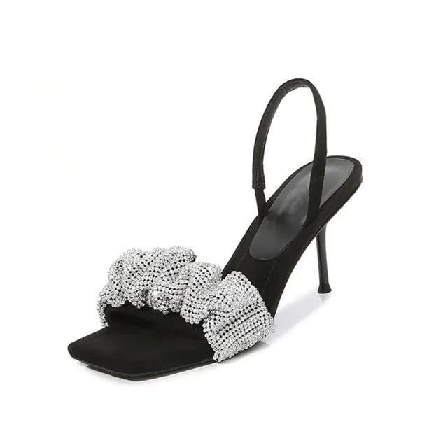 Elegant High Heel Rhinestone Sandals for Women