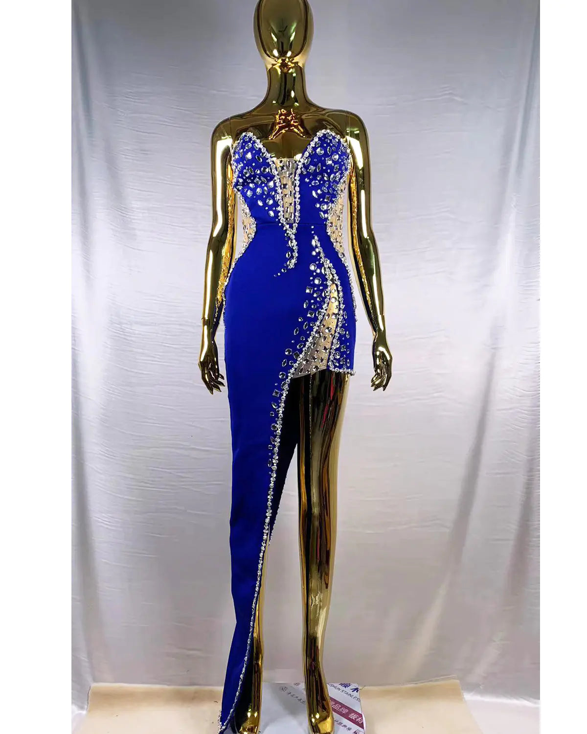 Luxury V-Neck Lace Dress with Beaded Details