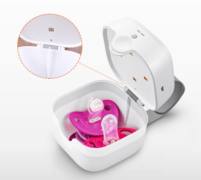 Pacifier Sterilizer with UV Light – Portable Storage Box - Comfort Gift Box