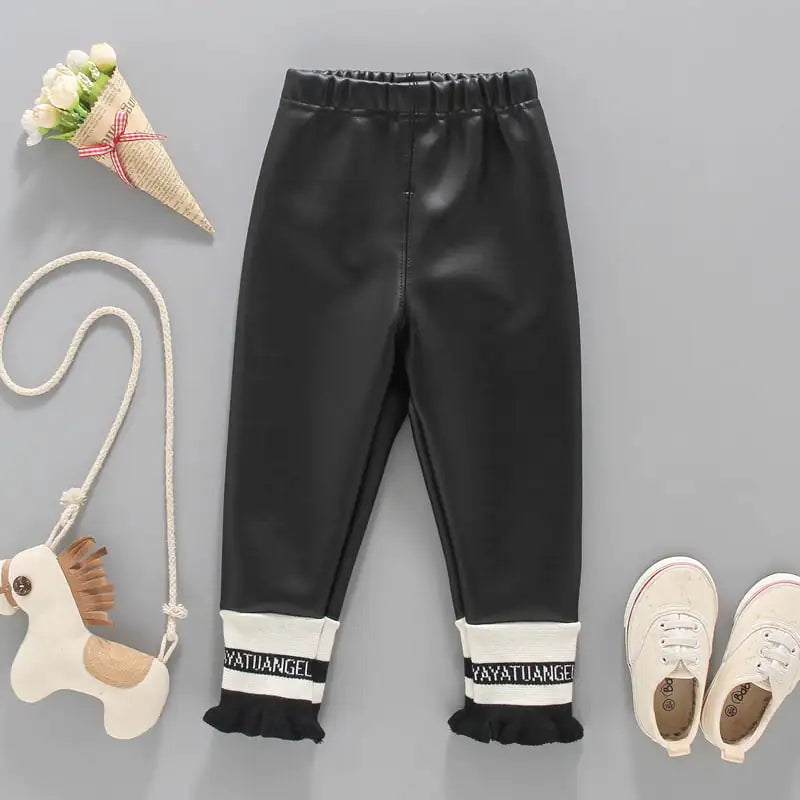 Warm Leather Pants for Girls